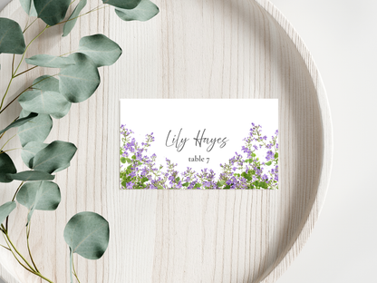 Floral Wedding Menu & Thank You Template | Editable Canva Place Card. WI214