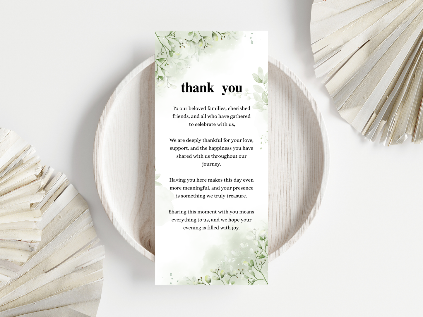 Wedding Thank you Card, Menu Card, Table Card. WI329