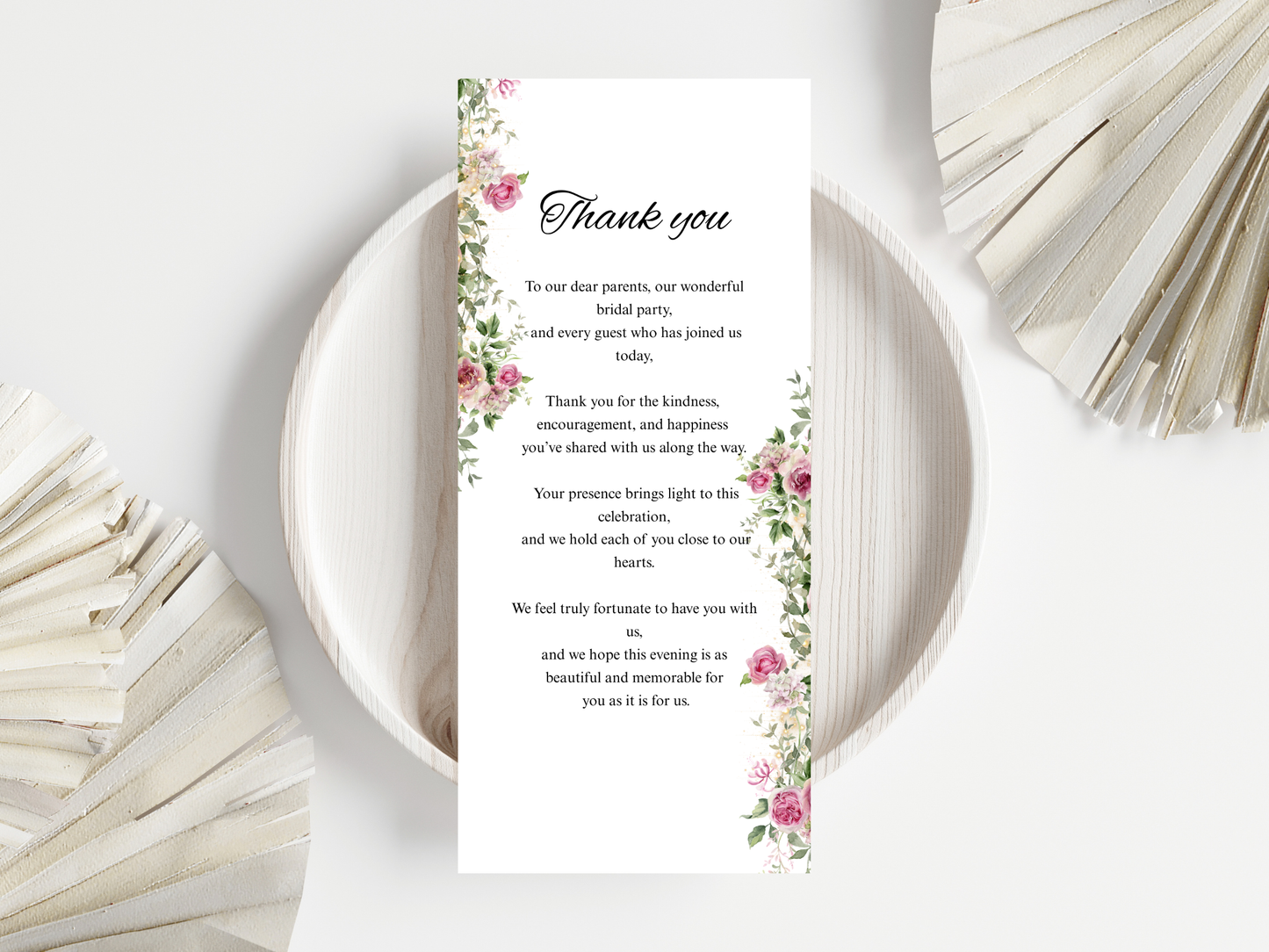 Wedding Thank you Card, Menu Card, Table Card. WI296
