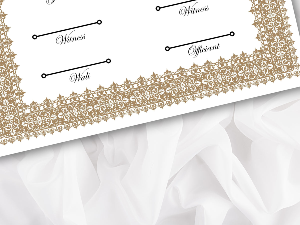 Nikkah Certificate Digital Download Personalised, A4, A3, Template, Editable, Brown Nikkah Nama, Nikkah Contract, Muslim Contract. NN265