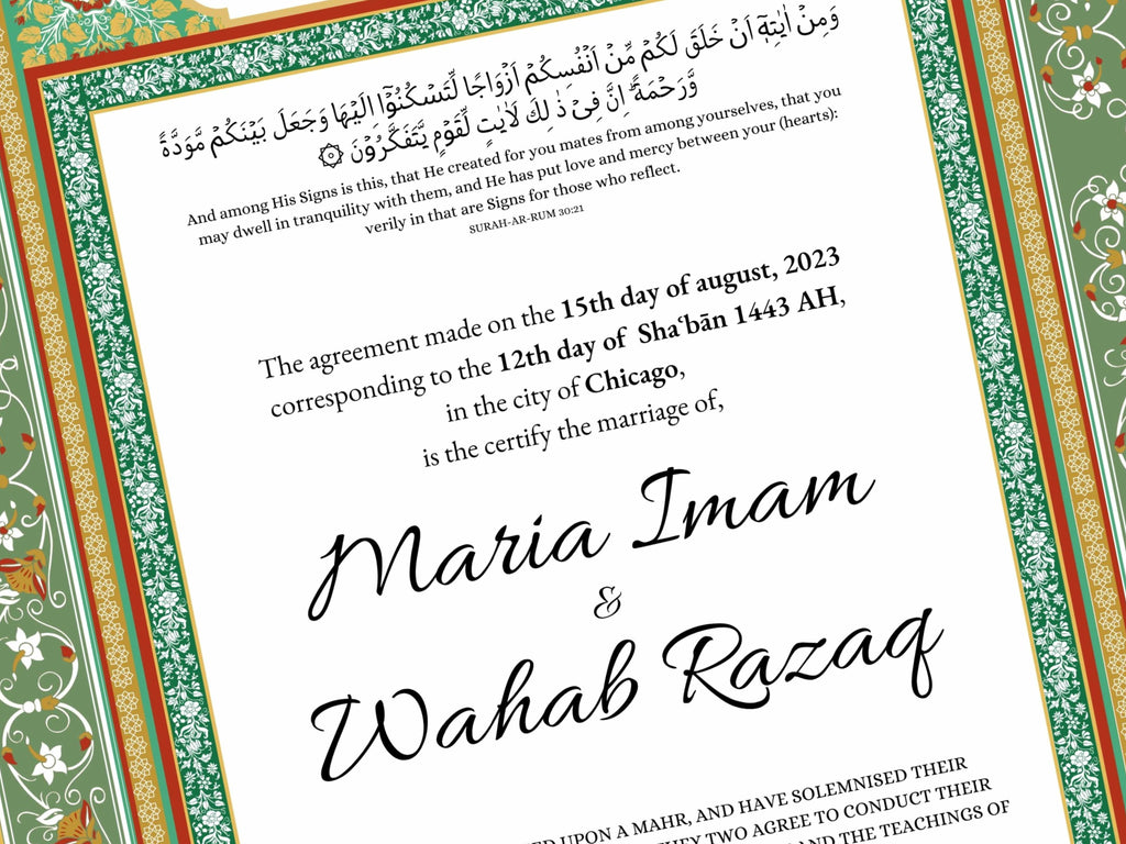Nikkah Certificate Digital Download, Editable, Template, Muslim Contract, Muslim Marriage, A4, A3, Template, Instat Download. NN171