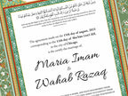 Nikkah Certificate Digital Download, Editable, Template, Muslim Contract, Muslim Marriage, A4, A3, Template, Instat Download. NN171