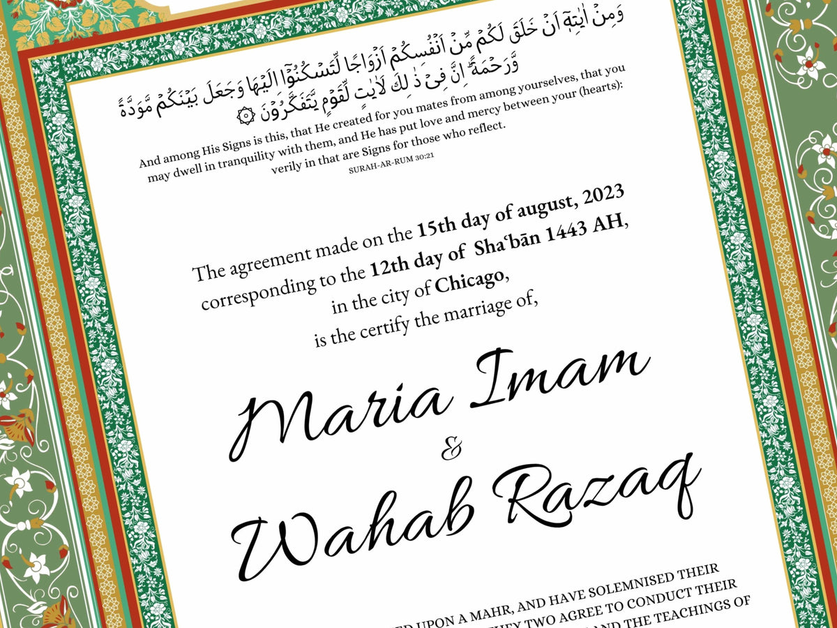 Nikkah Certificate Digital Download, Editable, Template, Muslim Contract, Muslim Marriage, A4, A3, Template, Instat Download. NN171
