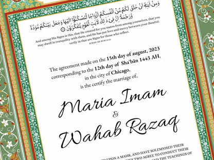 Nikkah Certificate Digital Download, Editable, Template, Muslim Contract, Muslim Marriage, A4, A3, Template, Instat Download. NN171