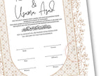 Nikkah Certificate Digital Download Personalised, A4, A3, Template, Instat Download. NN210