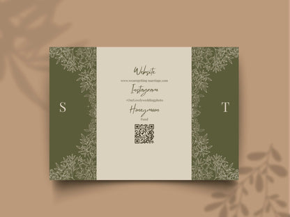 Gatefold Wedding Invitation Template, Menu Card, Thank you Card, Place Card, Name Card WI264