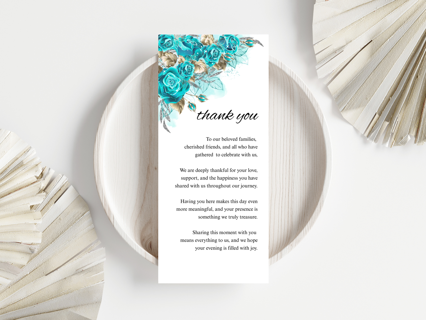 Wedding Thank you Card, Menu Card, Table Card. WI342