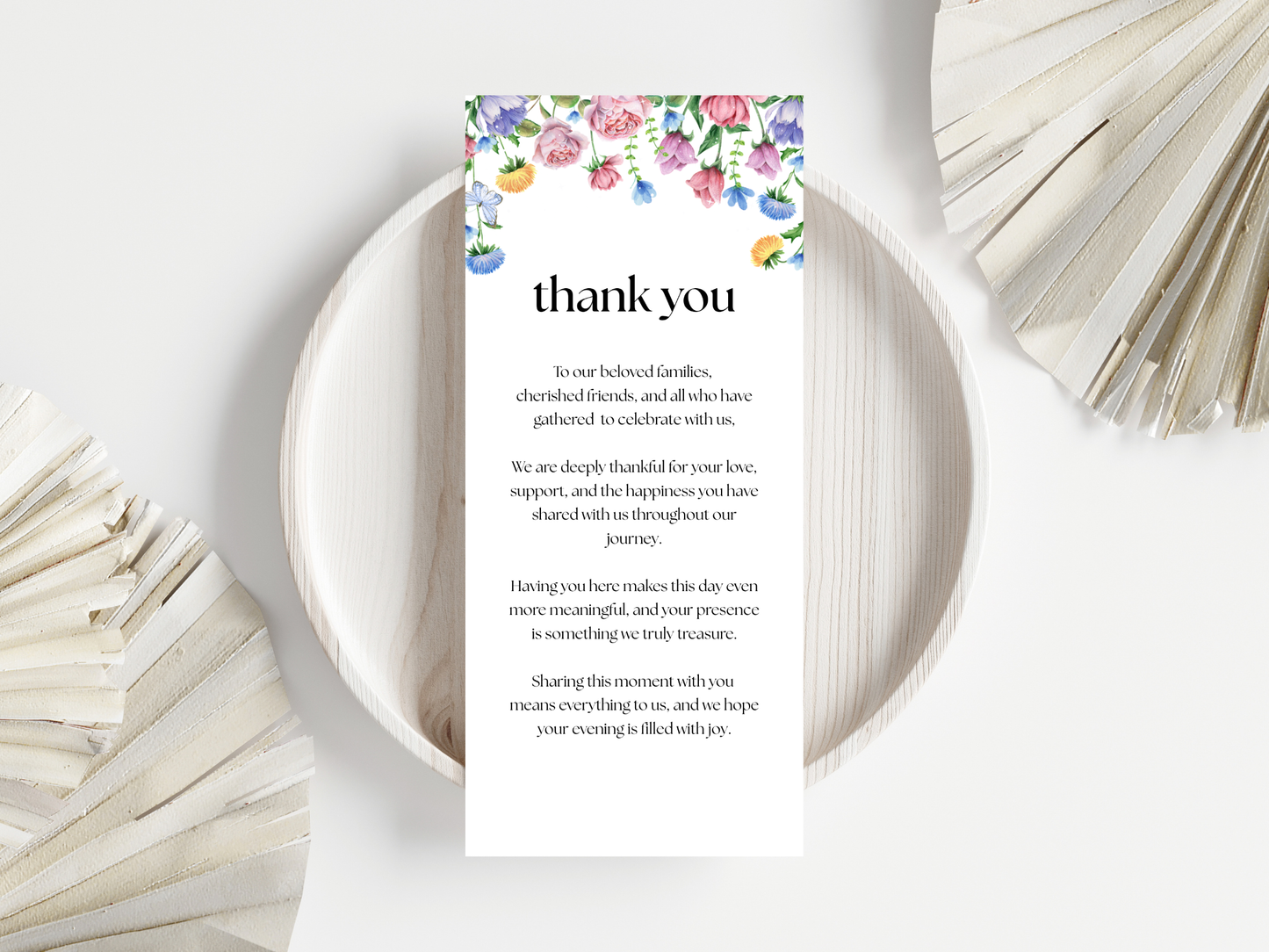 Wedding Thank you Card, Menu Card, Table Card. WI362
