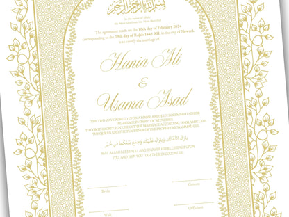 Nikkah Certificate Digital Download,A3,A4. NN207