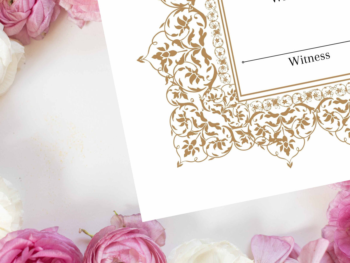 Nikkah Certificate, Nikkah Islamic Marriage Certificate, Printable, Custom Name Nikkah. Quran Verse, Digital Download. NN223