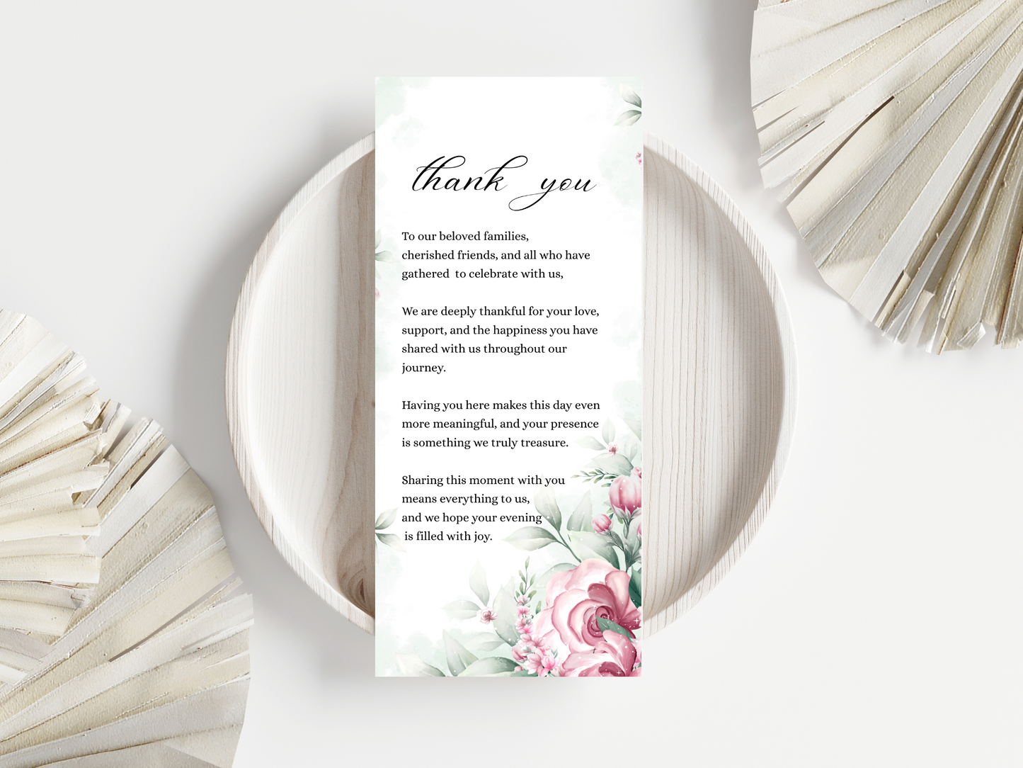 Wedding Thank you Card, Menu Card, Table Card. WI337