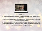 Wedding Website Template, Online RSVP, Editable Invitation Website,Details & Program, Digital Invitation, nva Website, Instant Download. WW1