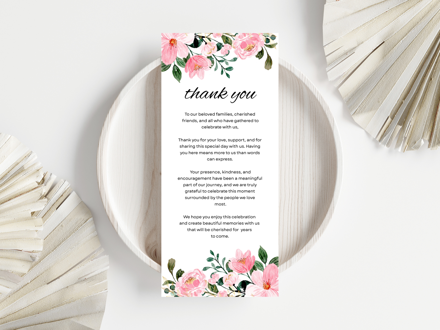 Wedding Menu, Thank You, Table Cards (Editable Canva Template) WI384