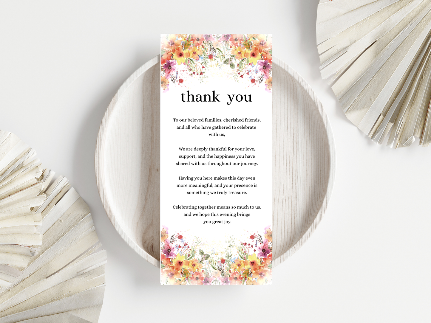 Wedding Thank you Card, Menu Card, Table Card. WI324