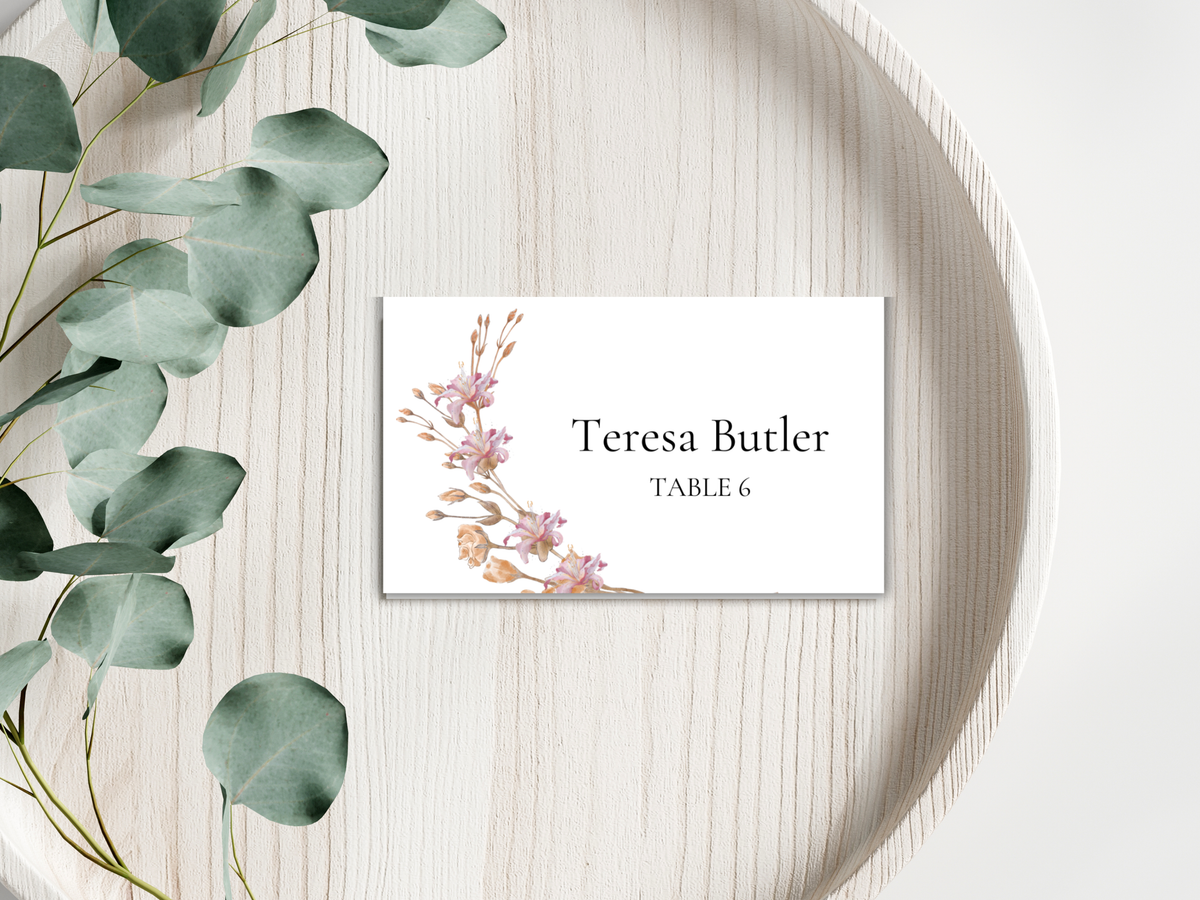 Elegant Wedding Stationery Bundle | Floral Menu, Thank You & Place Card | Editable Templates for Canva | Digital Download. WI190
