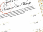 Luxury Nikkah Certificate, Premium A4 Islamic Wedding Contract, Nikkah Nama, Muslim Marriage Certificate, Personalised Names, A4, A3. NN274