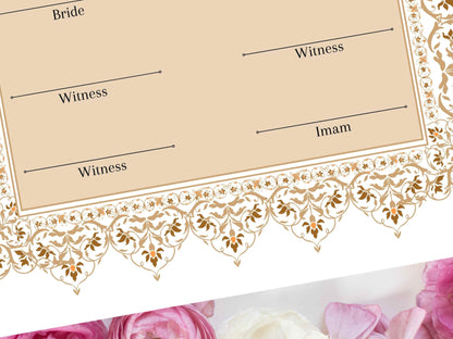 Nikkah Certificate, Nikkah Islamic Marriage Certificate, Printable, Custom Name Nikkah. Quran Verse, Digital Download. NN221