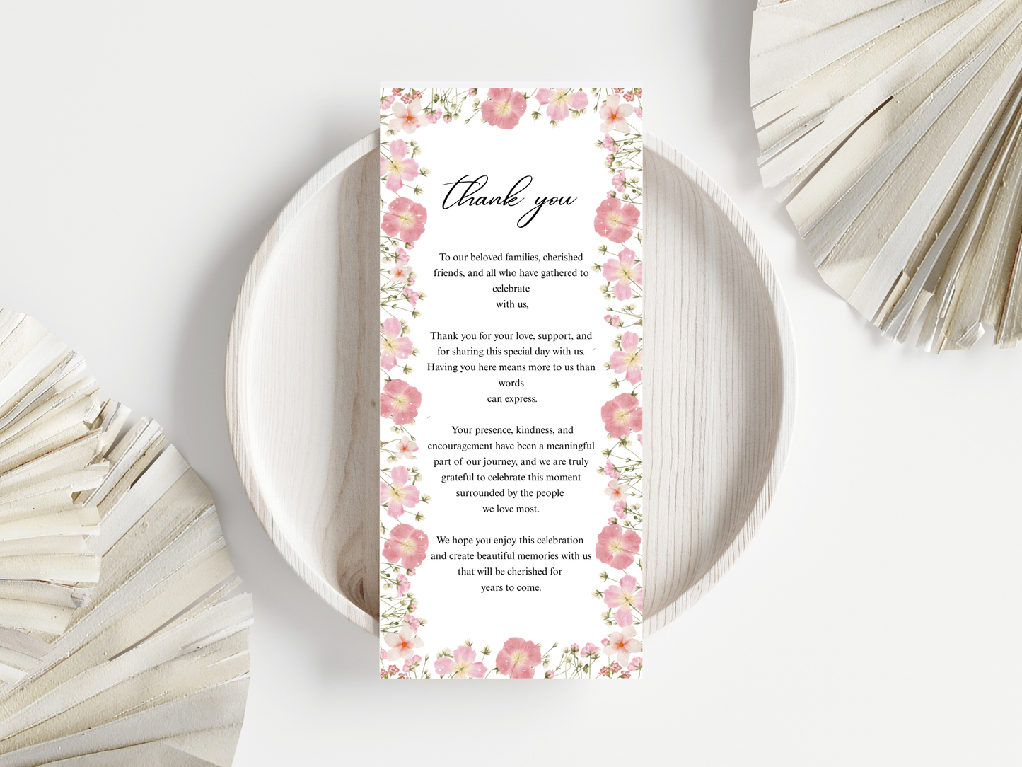 Wedding Thank you Card, Menu Card, Table Card. WI368