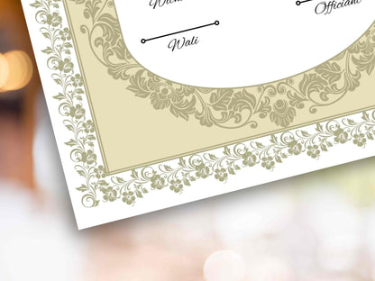 Nikkah Certificate Digital, Nikkah Contract,Customizable Digital Nikkah Certificate: Islamic Wedding Contract, Marriage Certificate. NN283