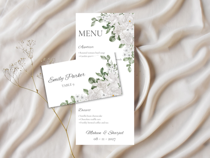 Wedding Menu | Editable Printable Table Place Card. WI205