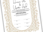 Nikkah Certificate Digital Download Personalised, Islamic Contract, A4, A3, Template, Instat Download. NN209