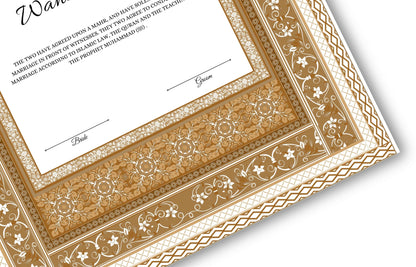 Nikkahnama | Custom Luxury Nikkah Contract | Mughal | Mughal | Inspired Luxury Nikkahnama | Nikkah Certificate in Pdf Template. NN175