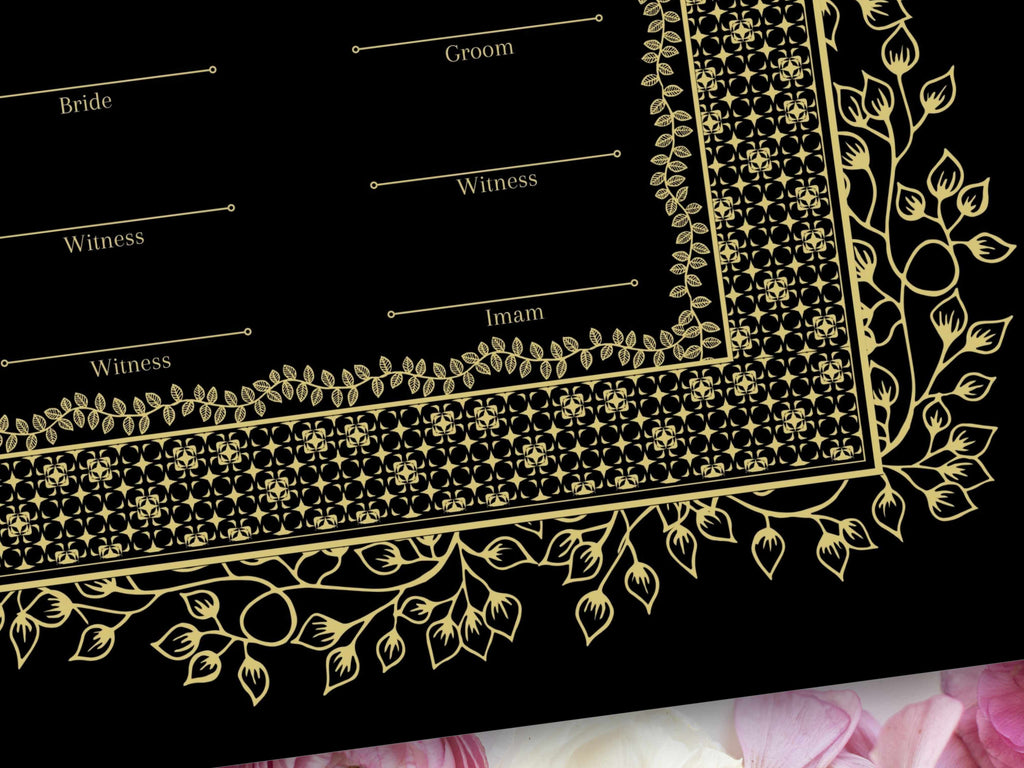 Islamic Marriage Certification | Nikahnama | Contract | A4/A3 | Muslim Wedding | Printable Nikkah Certificate | Digital Download. NN225