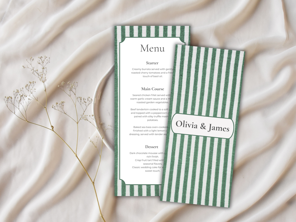 Wedding Menu Template . WI217