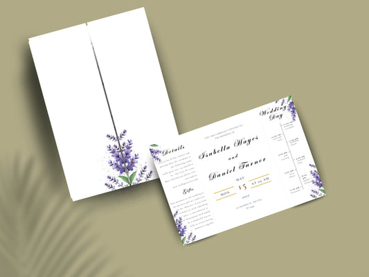 Elegant Wedding Invitation Card | Modern Floral Timeline Invite | Printable Details & Schedule | Personalized Digital Download. WI161