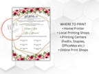 A4/A3 Nikkah Certificate, Pink Gold Nikkah Certificate, Wedding Contract, Nikkah Nama, Muslim Marriage Certificate, Personalised Names.NN278