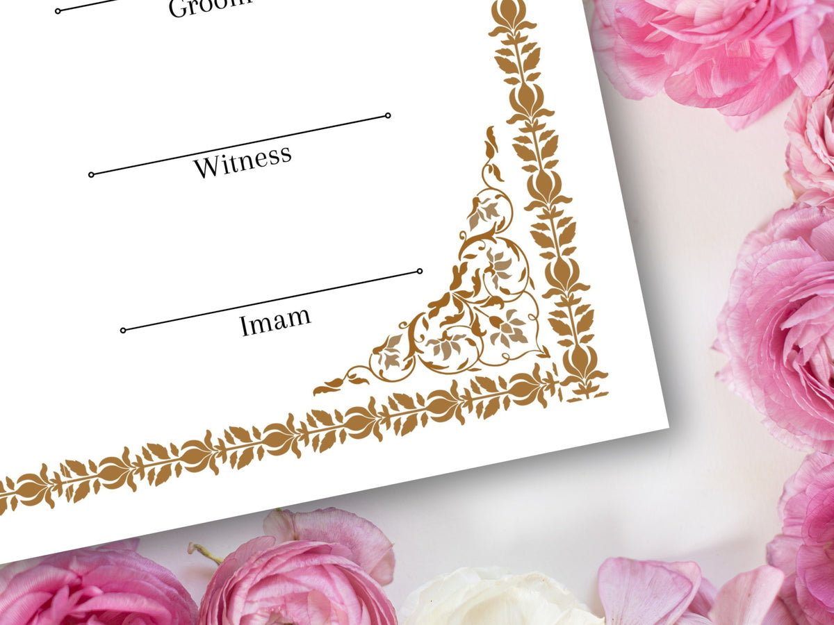 Nikkah Certificate, Nikkah Islamic Marriage Certificate, Printable, Custom Name Nikkah. Quran Verse, Digital Download. NN218