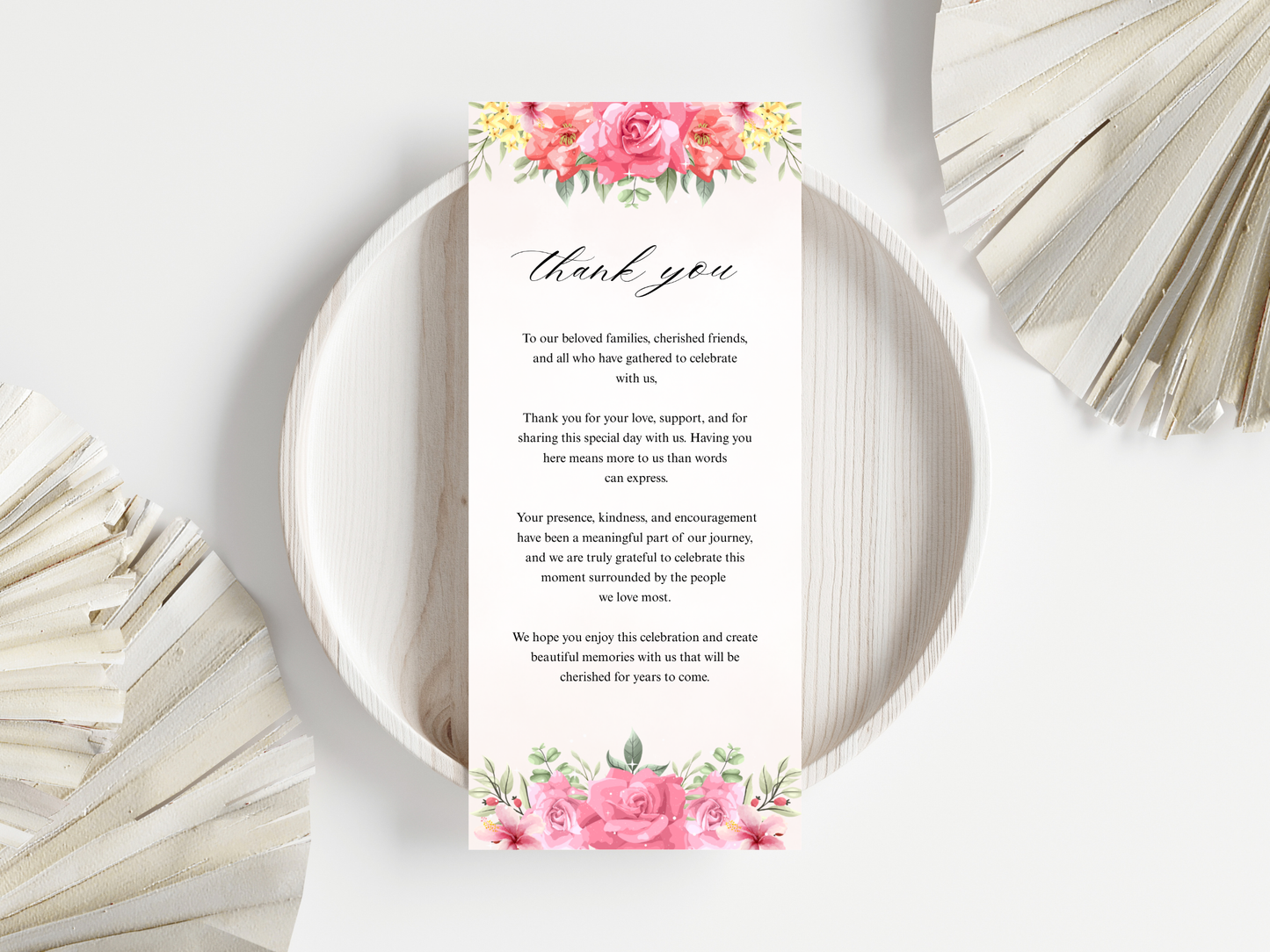 Wedding Thank you Card, Menu Card, Table Card. WI366