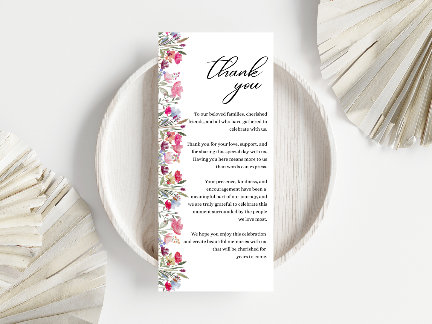 Wedding Thank you Card, Menu Card, Table Card. WI376