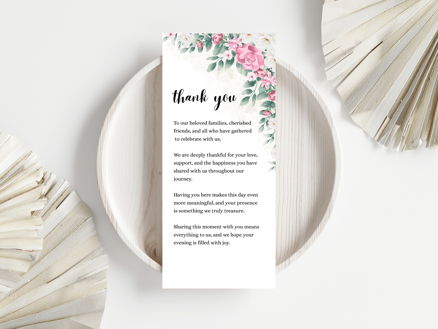 Wedding Thank you Card, Menu Card, Table Card. WI327