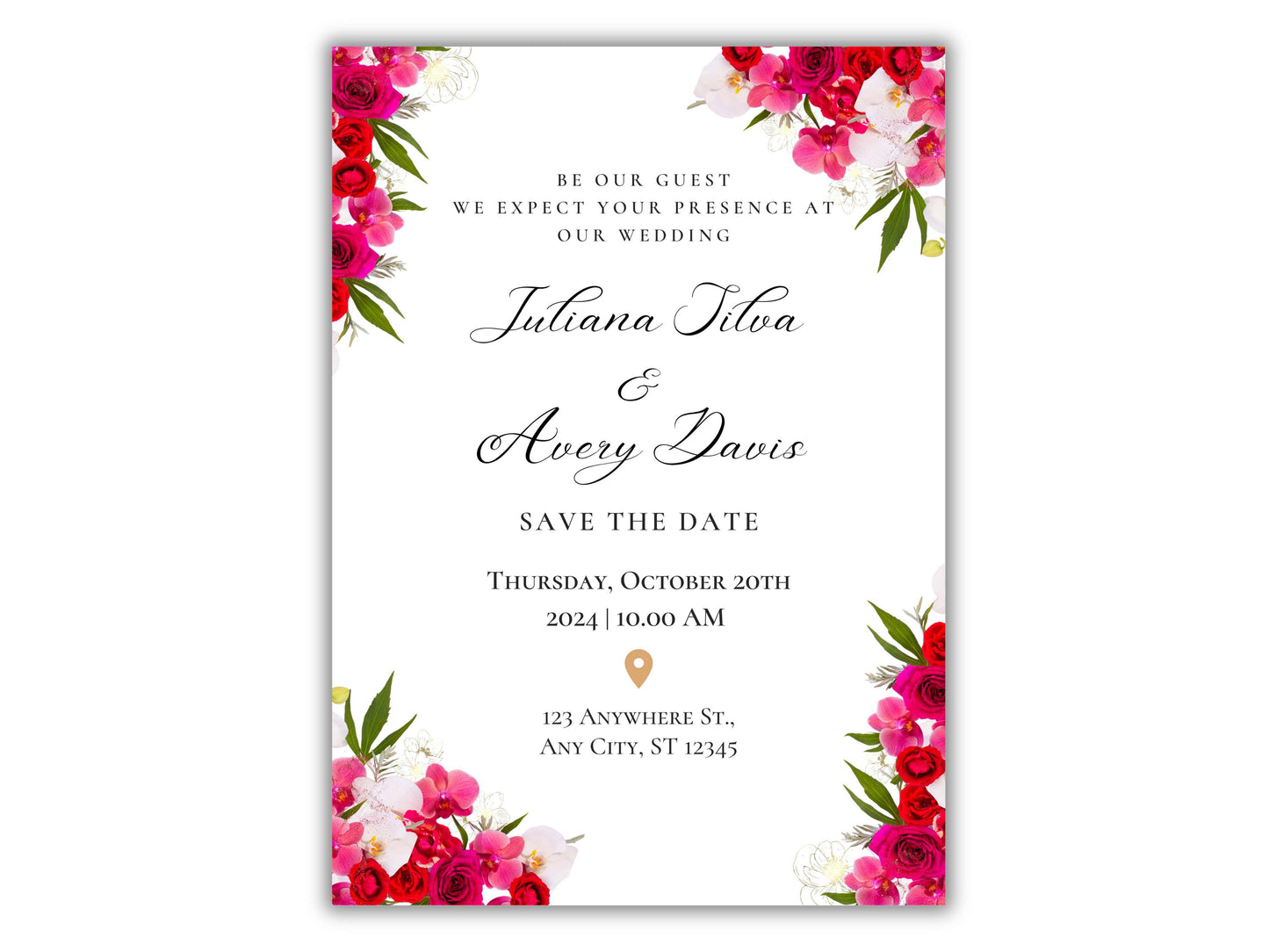 Wedding Invitation Template set, Rose Wedding Template, Wedding Invitation, Floral Invitation, Editable Wedding, RSVP, Details. 27