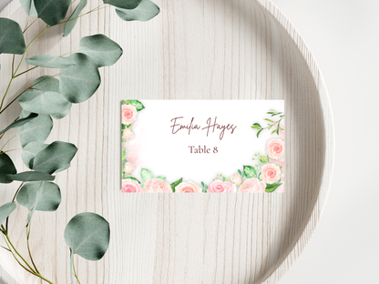 Floral Wedding Menu Template, Thank You Card. WI196