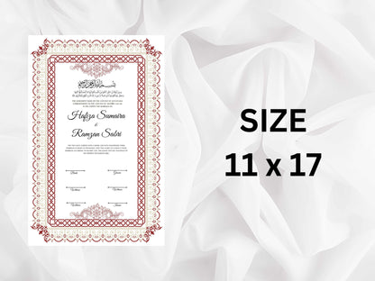 Nikkah Contract Template, Printable Nikkah Contract, Editable Nikkahnama, Muslim Wedding Certificate, Islamic Marriage Contract. NN107