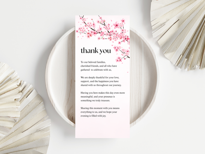 Wedding Thank you Card, Menu Card, Table Card. WI359