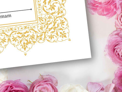 Premium Nikkah Contract , Custom Nikkah Nama | Islamic Wedding Contract, Digital, Printable Nikkah Certificate , Intricate. NT222