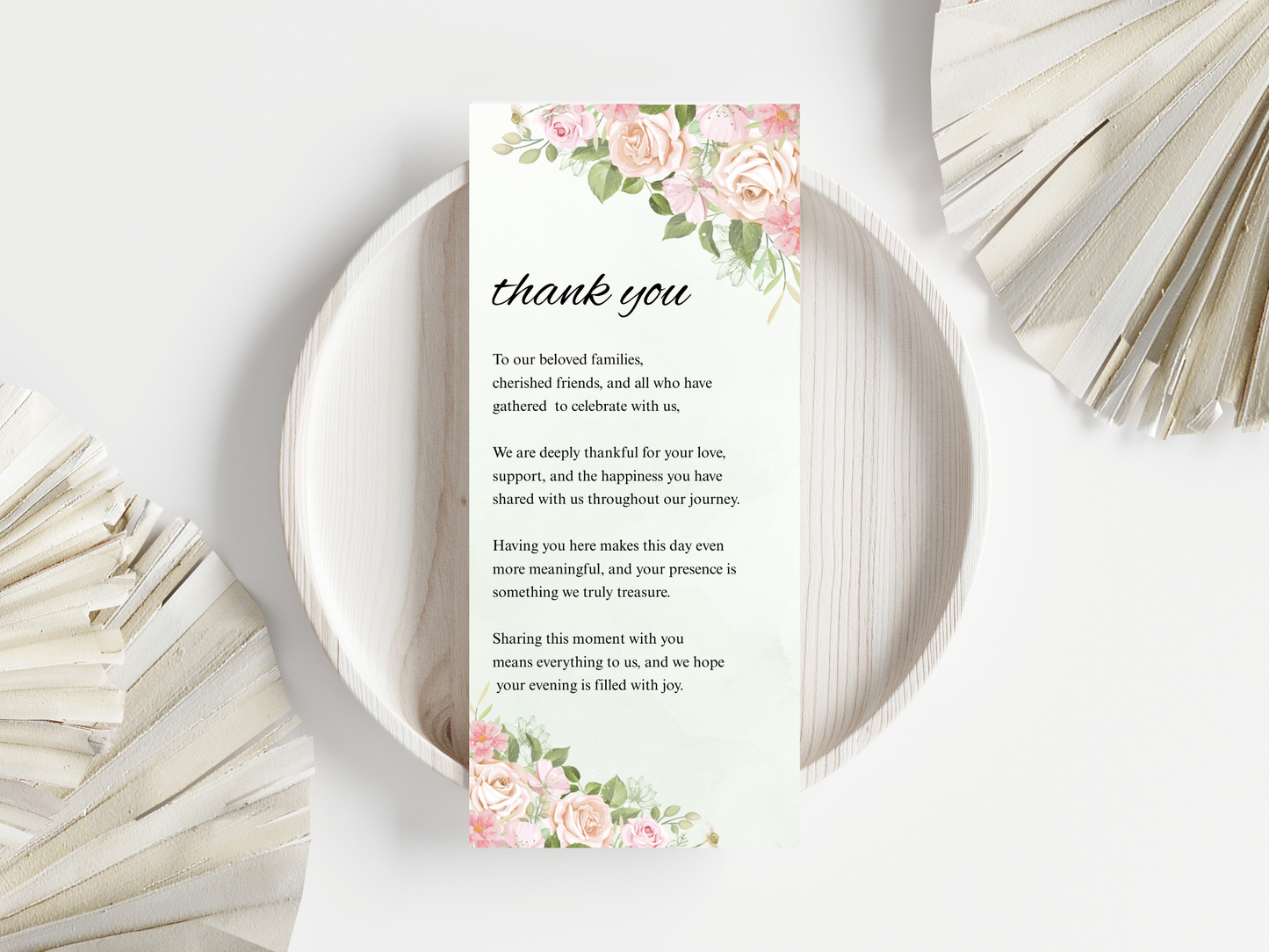 Wedding Thank you Card, Menu Card, Table Card. WI343