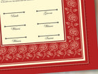 Rose Nikkah Certificate Template, Editable Nikkahnama, Printable Nikah Contract, Muslim Contract, Red Nikkah Islamic Marriage Contract.NN253