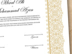Nikkah Certificate Digital Download Personalised, A4, A3, Template, Editable, Nikkah Nama, Nikkah Contract, Muslim Contract. NN247