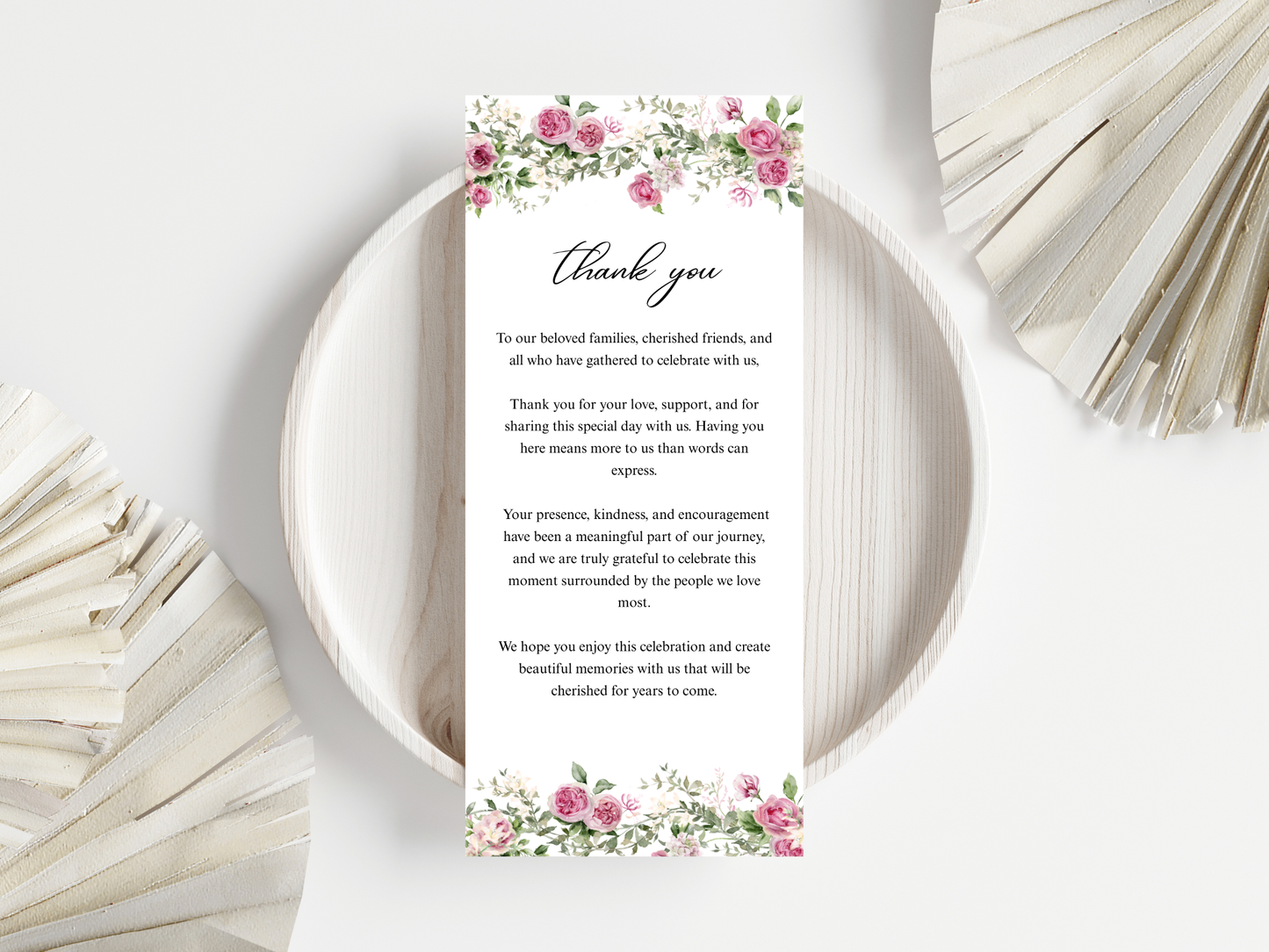 Wedding Thank you Card, Menu Card, Table Card. WI365