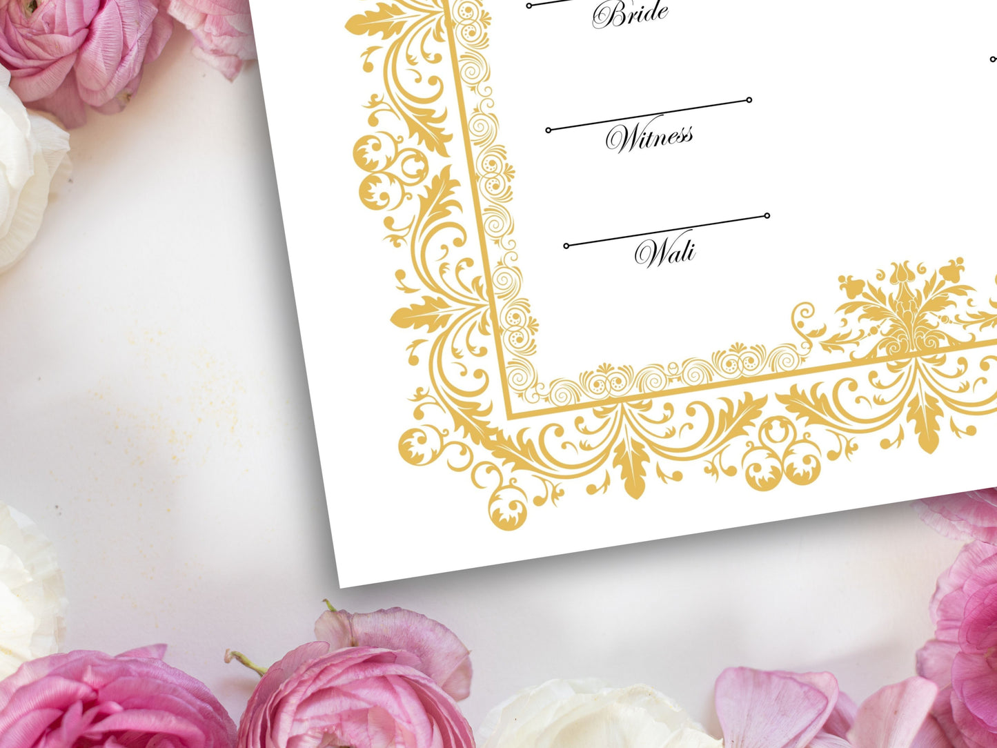 Luxury Nikkah Certificate, Premium A4 Islamic Wedding Contract, Nikkah Nama, Muslim Marriage Certificate, Personalised Names, A4, A3. NN250