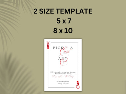 Playing Card Wedding Guest Book Sign | Pick a Card Any Card | Unique Deck of Cards | Minimalist Wedding Sign Instant Download. WS65