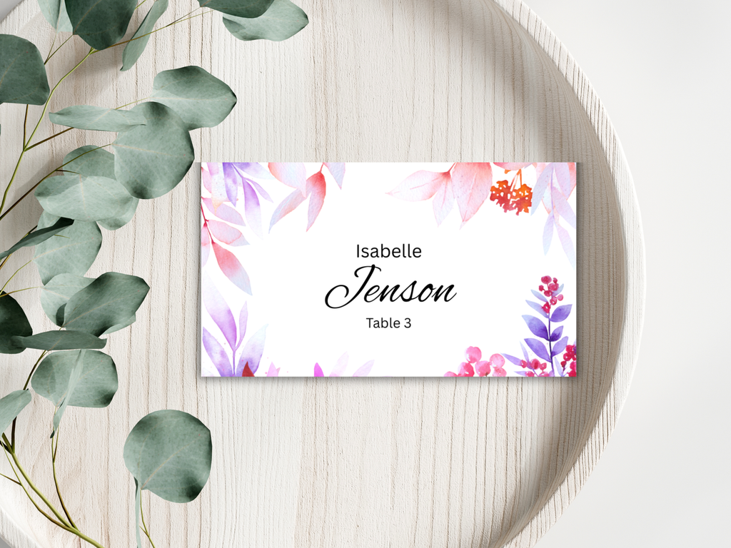 Wedding Menu Template, Thank You Card, Place Card. WI202
