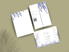 Lavender Wedding Invitation Template, Elegant Floral Itinerary Invite, Rustic Garden Wedding Suite, Editable Purple Flower Invitation.WI178