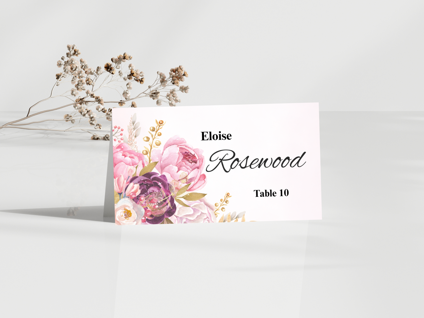 Elegant Blush Floral Wedding Invitation Suite, RSVP, Menu, Details (Digital Download) MTC415