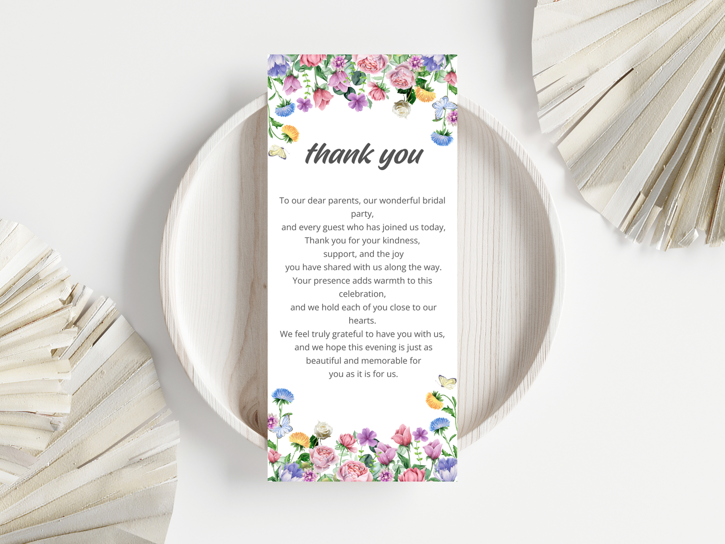 Wedding Thank you Card, Menu Card, Table Card. WI303