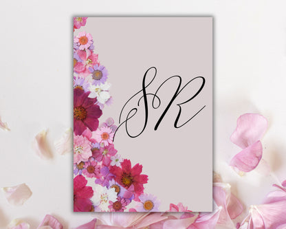 Pink Flowers Wedding Invitation set, Pink Floral RSVP, Elegant Pink Rose wedding Invitation, Details , Editable,Template, WT47